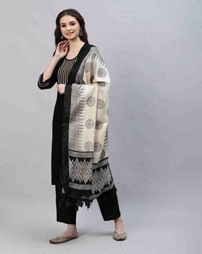 printed straight kurta set