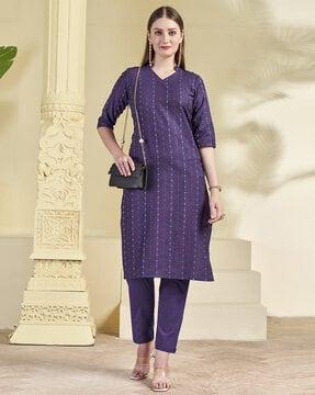 printed straight kurta set