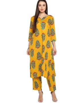 printed straight kurta with pants