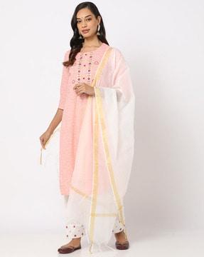 printed straight kurta with pants