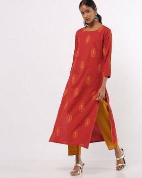 printed straight kurta with pants