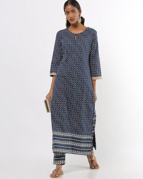 printed straight kurta with pants