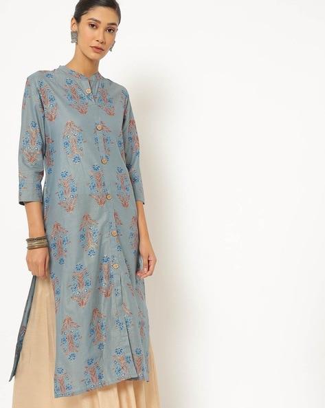 printed straight kurta