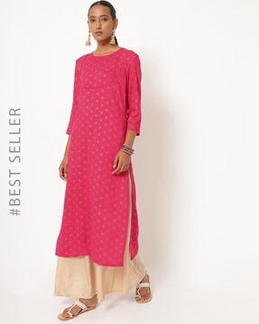 printed straight kurta