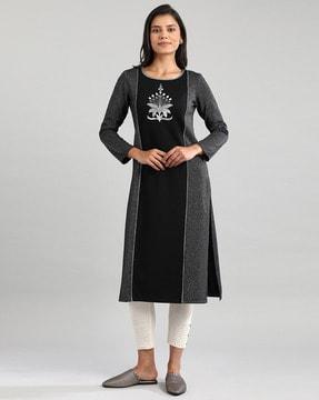 printed straight kurta