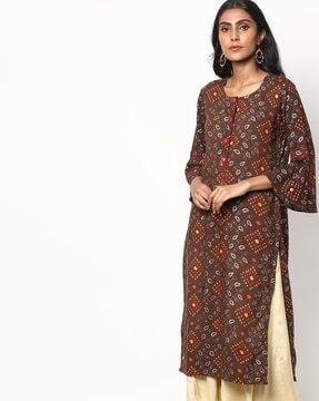 printed straight kurta