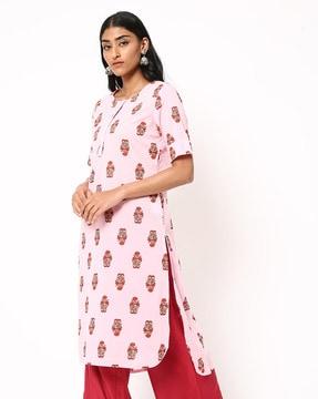 printed straight kurta