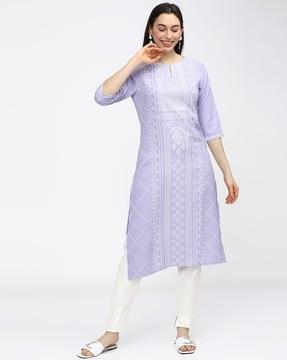 printed straight kurta