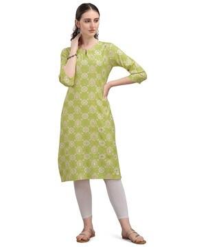 printed straight kurta