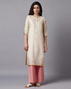 printed straight kurta