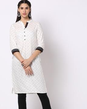 printed straight kurta