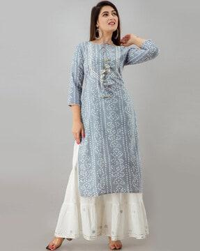 printed straight kurta