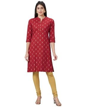 printed straight kurta