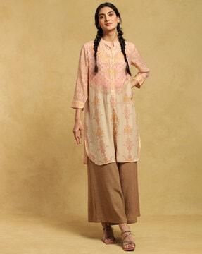 printed straight kurta