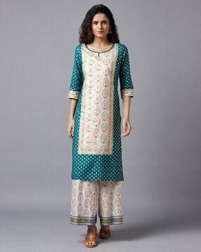 printed straight kurta