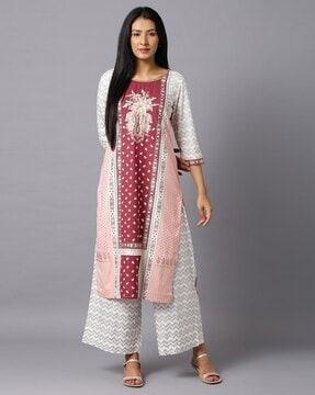 printed straight kurta