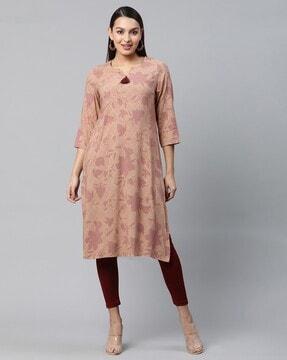 printed straight kurta