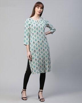 printed straight kurta