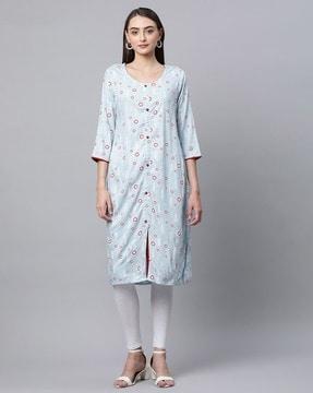 printed straight kurta