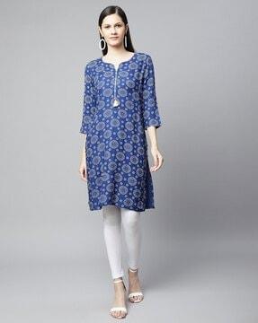 printed straight kurta