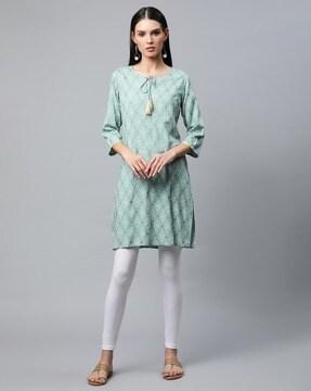 printed straight kurta