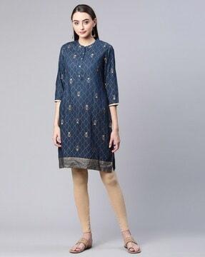 printed straight kurta