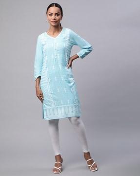 printed straight kurta