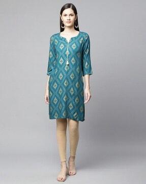 printed straight kurta