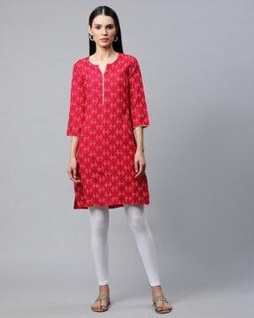 printed straight kurta