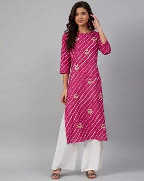 printed straight kurta