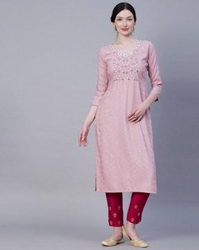 printed straight kurta