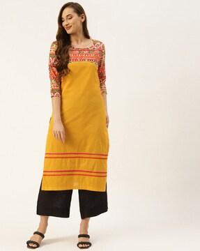 printed straight kurta