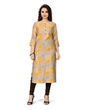 printed straight kurta