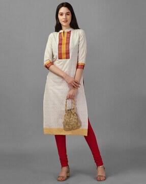 printed straight kurta