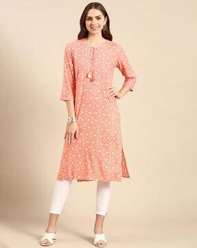 printed straight kurta