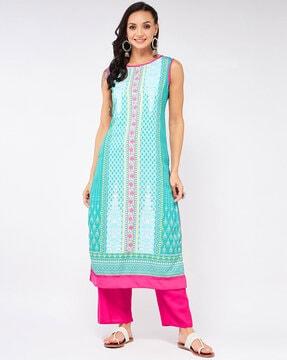 printed straight kurta