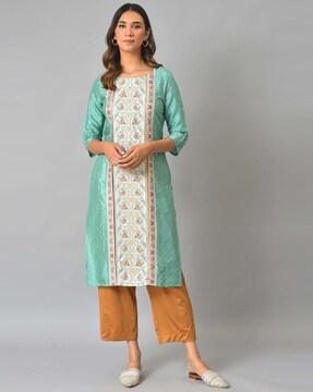 printed straight kurta