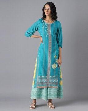 printed straight kurta