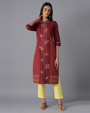 printed straight kurta