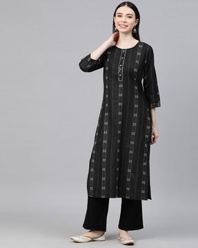 printed straight kurta