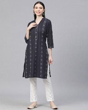 printed straight kurta