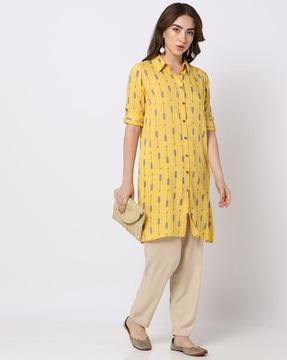 printed straight kurta