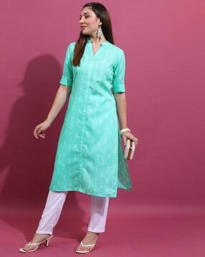 printed straight kurta