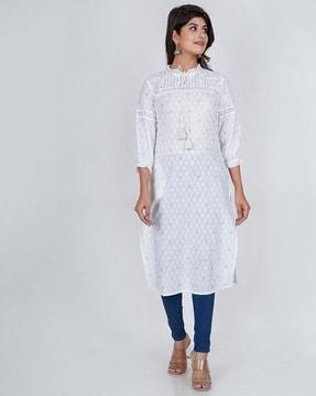 printed straight kurta