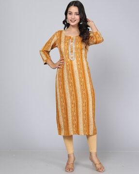 printed straight kurta