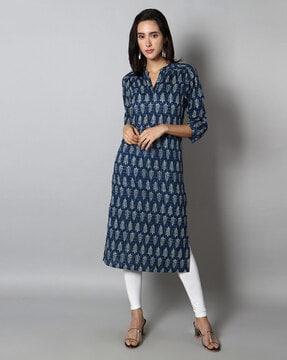 printed straight kurta