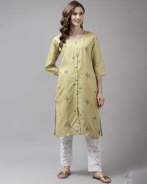 printed straight kurta