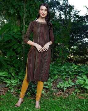 printed straight kurta