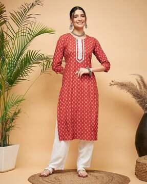 printed straight kurta