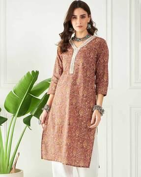 printed straight kurta